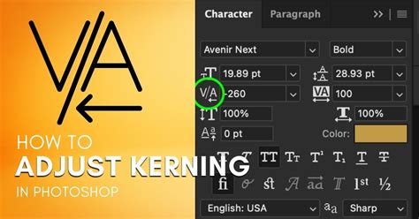 Photoshop text kerning  To change the tracking, select the text first